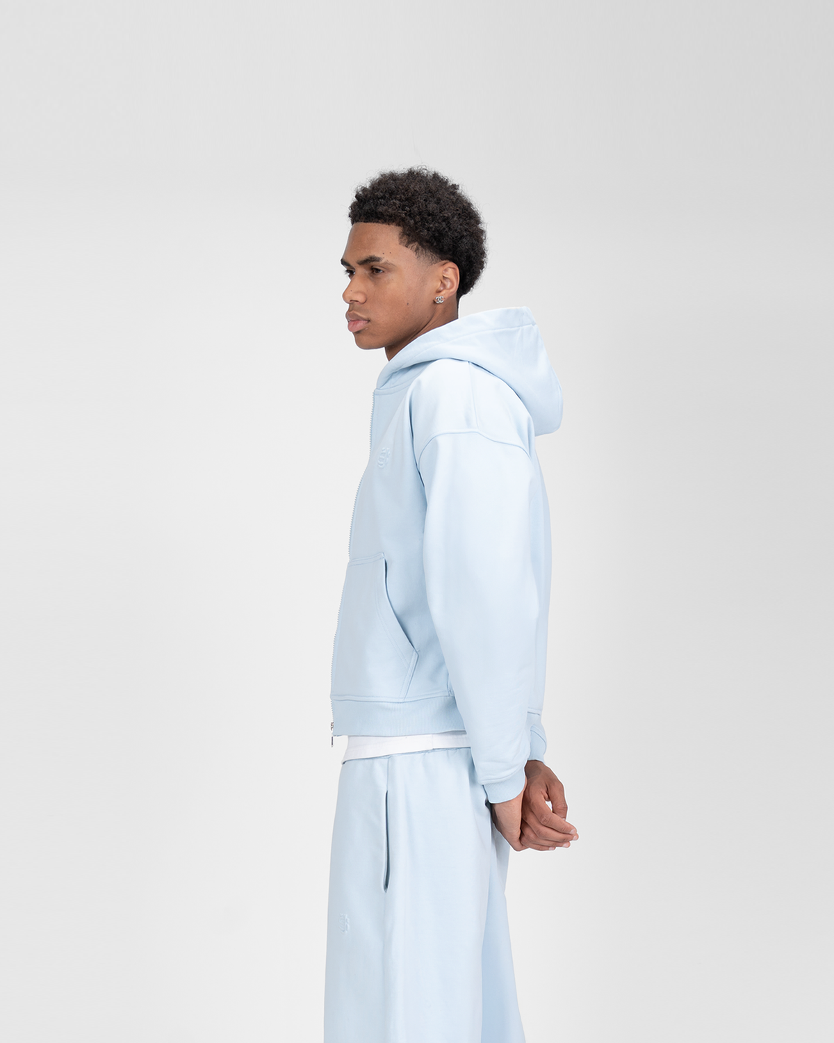 Hoodie zippé SU – Bleu glacier