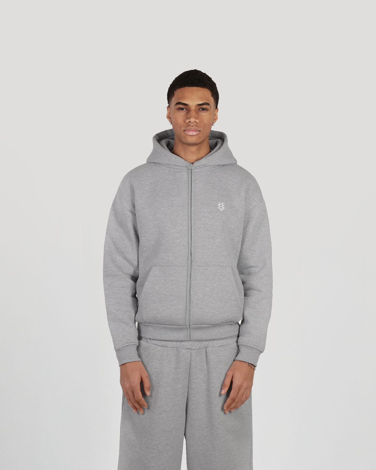 Hoodie zippé Classic – Gris