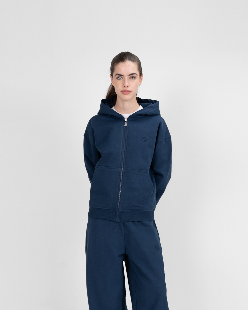 Hoodie zippé SU – Bleu marine