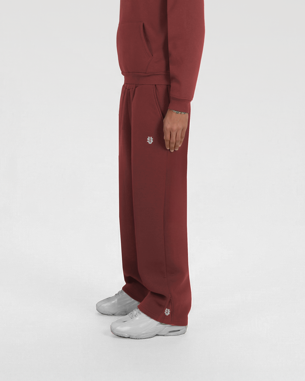 Jogging zippé Classic – Bordeaux