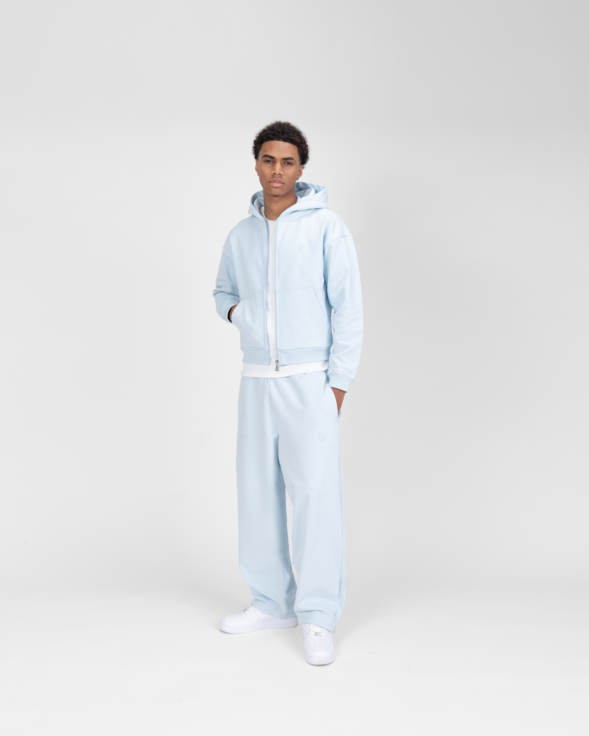 Hoodie zippé SU – Bleu glacier