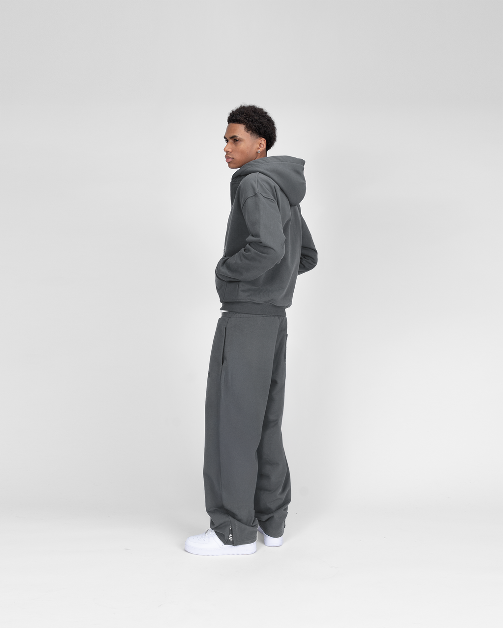 Jogging zippé SU – Anthracite