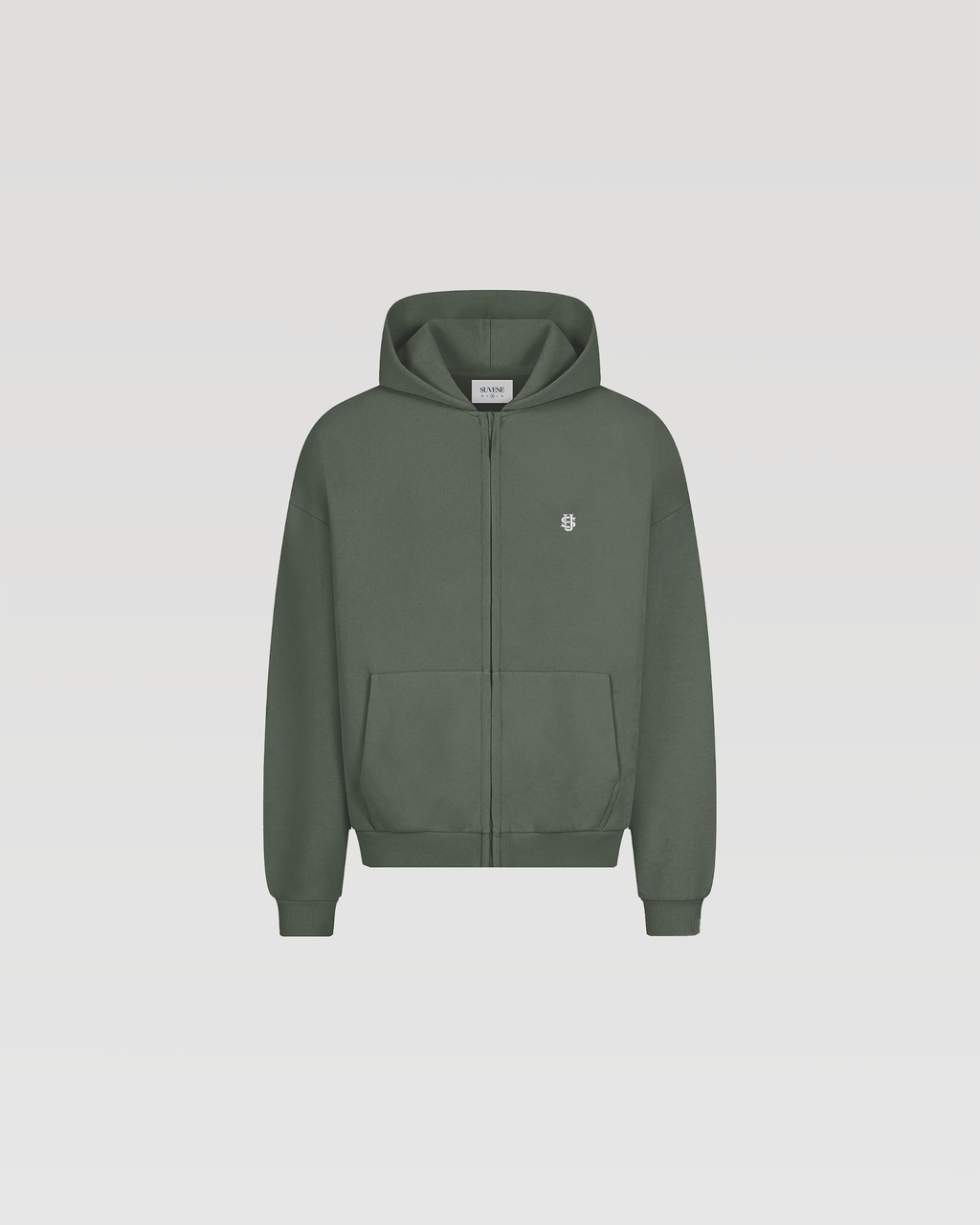 Hoodie zippé Classic – Kaki