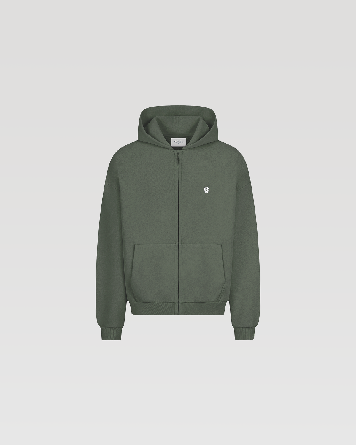 Hoodie zippé Classic – Kaki