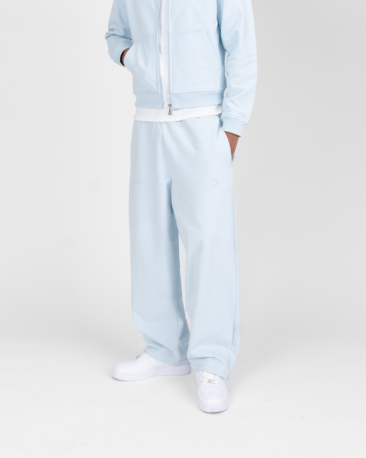 Jogging zippé SU – Bleu glacier