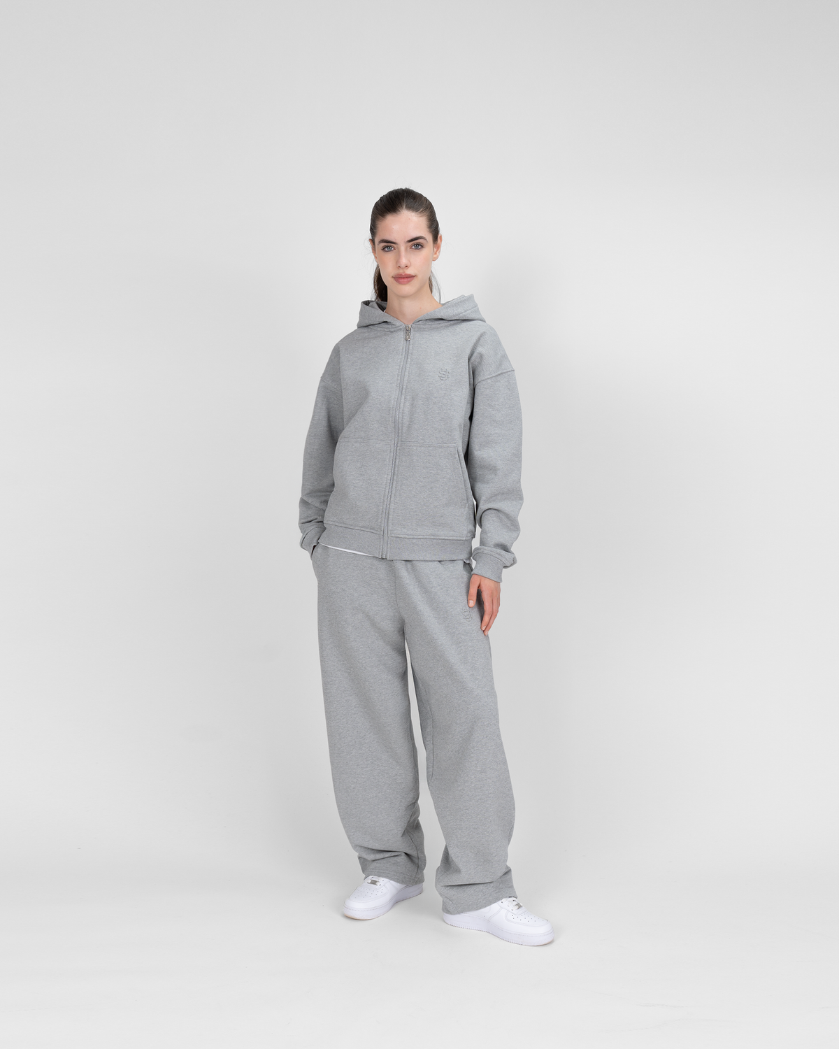 Jogging zippé SU – Gris