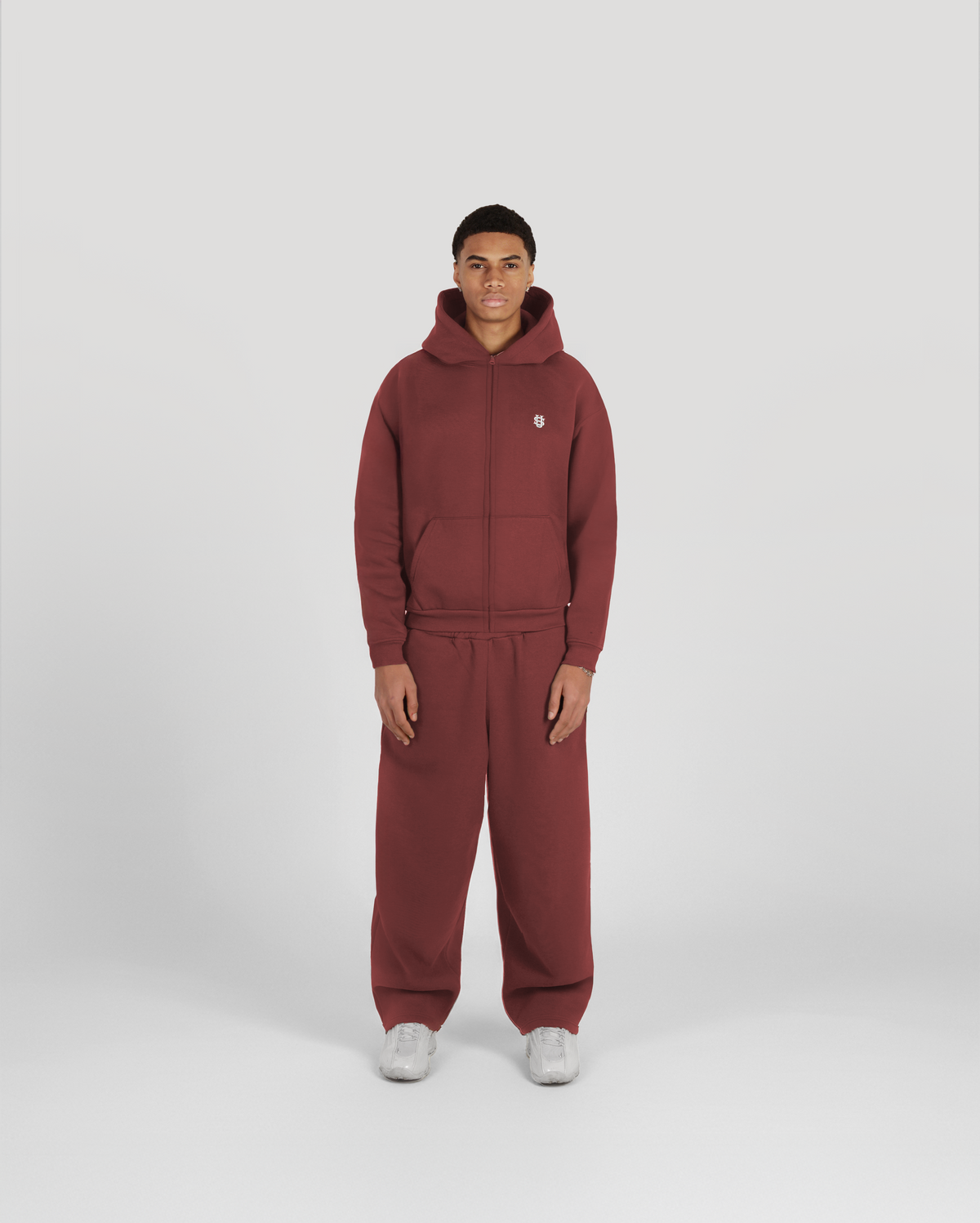 Jogging zippé Classic – Bordeaux